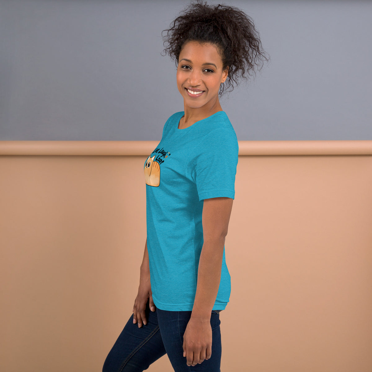 Live, Laugh, Loaf Cat T-Shirt | Kawaii Cat Loaf Graphic Tee - Spinsterly Co
