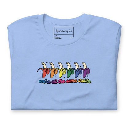 We're All the Same Inside T-Shirt | Rainbow Banana LGBTQIA+ Pride Tee - Spinsterly Co