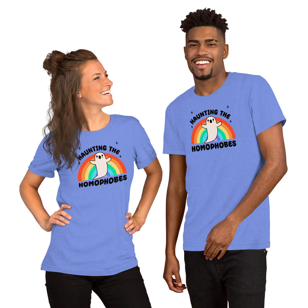 Haunting the Homophobes T-Shirt | Kawaii Ghost LGBTQ+ Funny Graphic Tee - Spinsterly Co