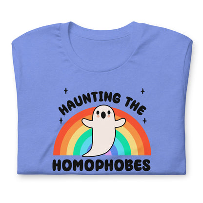 Haunting the Homophobes T-Shirt | Kawaii Ghost LGBTQ+ Funny Graphic Tee - Spinsterly Co