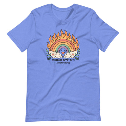 I Support Gay Rights and Gay Wrongs T-Shirt | LGBTQ+ Funny Graphic Tee - Spinsterly Co