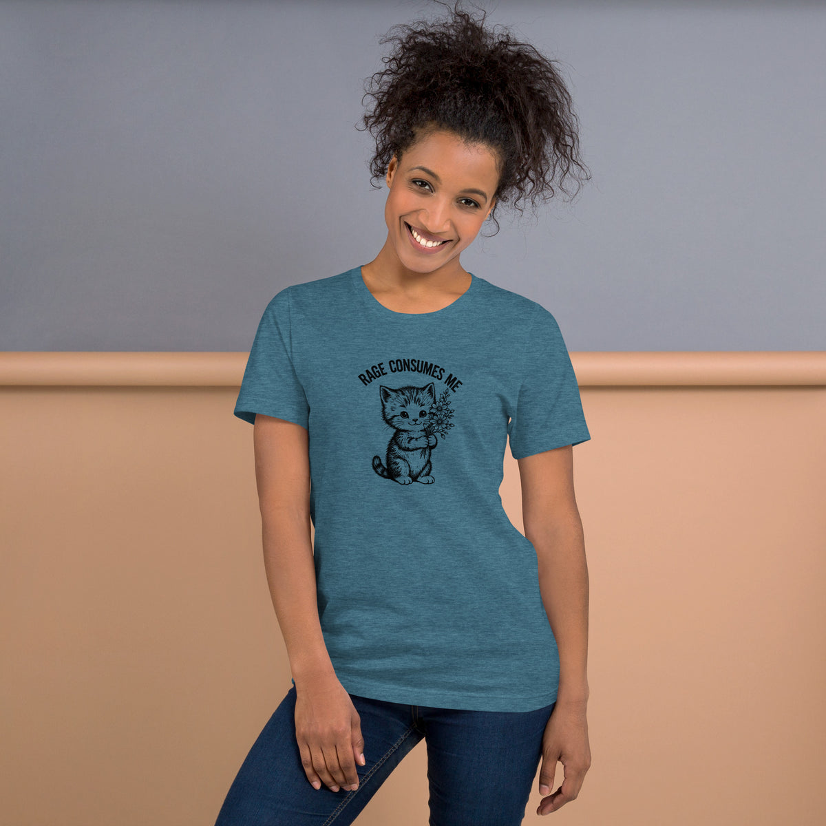 Rage Consumes Me Vintage Kitten Bouquet Unisex T-Shirt | Funny Feminist Cat Tee - Spinsterly Co