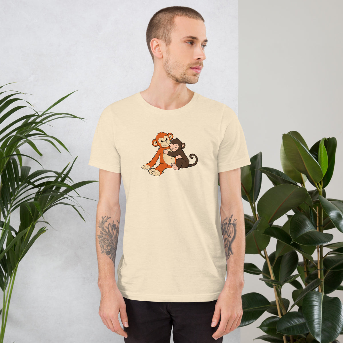 Punch the Monkey and His Stuffy T-Shirt | Cute Monkey Graphic Tee - Spinsterly Co