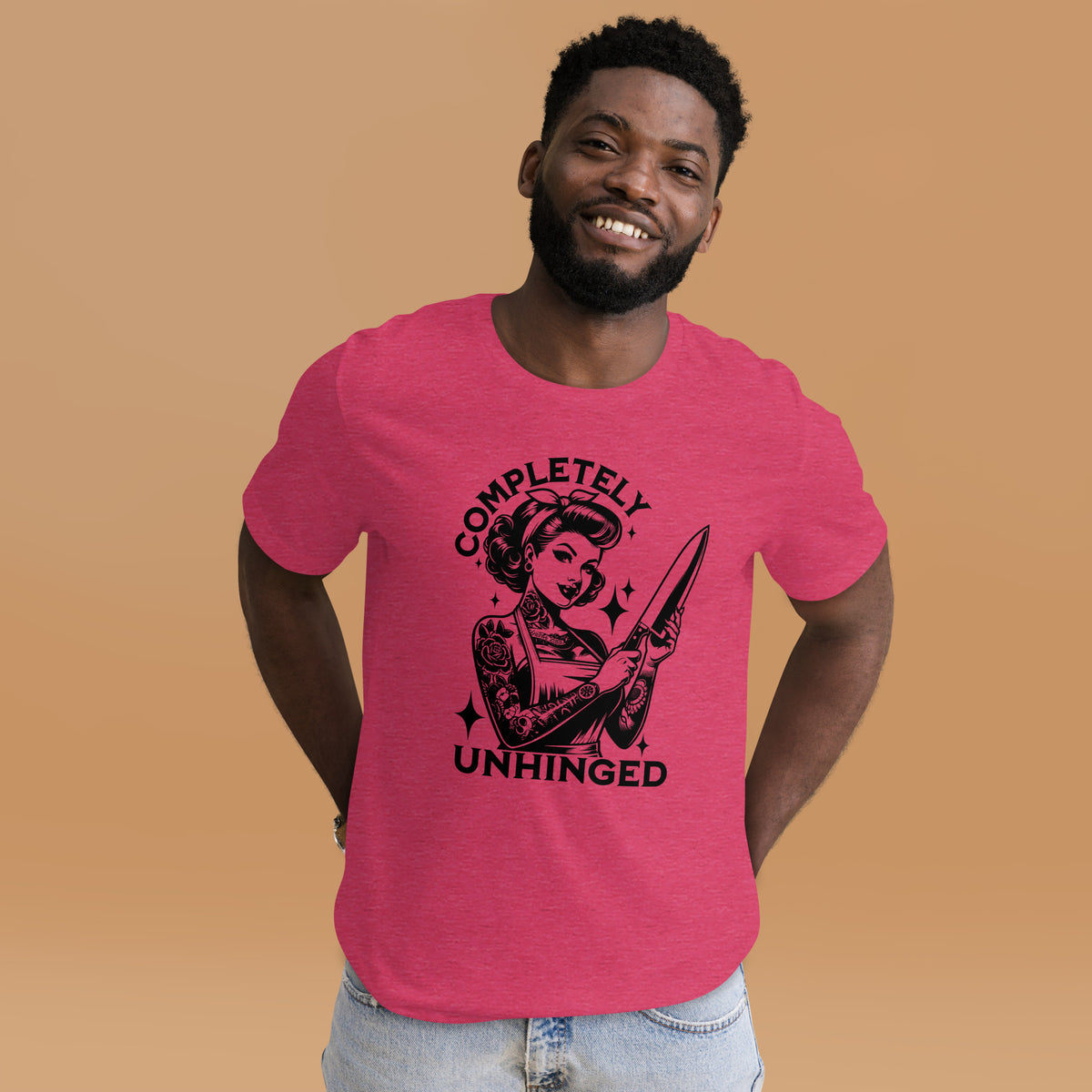 Completely Unhinged T-Shirt | Tattooed Pin-Up Funny Feminist Graphic Tee - Spinsterly Co