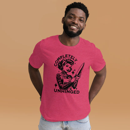 Completely Unhinged T-Shirt | Tattooed Pin-Up Funny Feminist Graphic Tee - Spinsterly Co