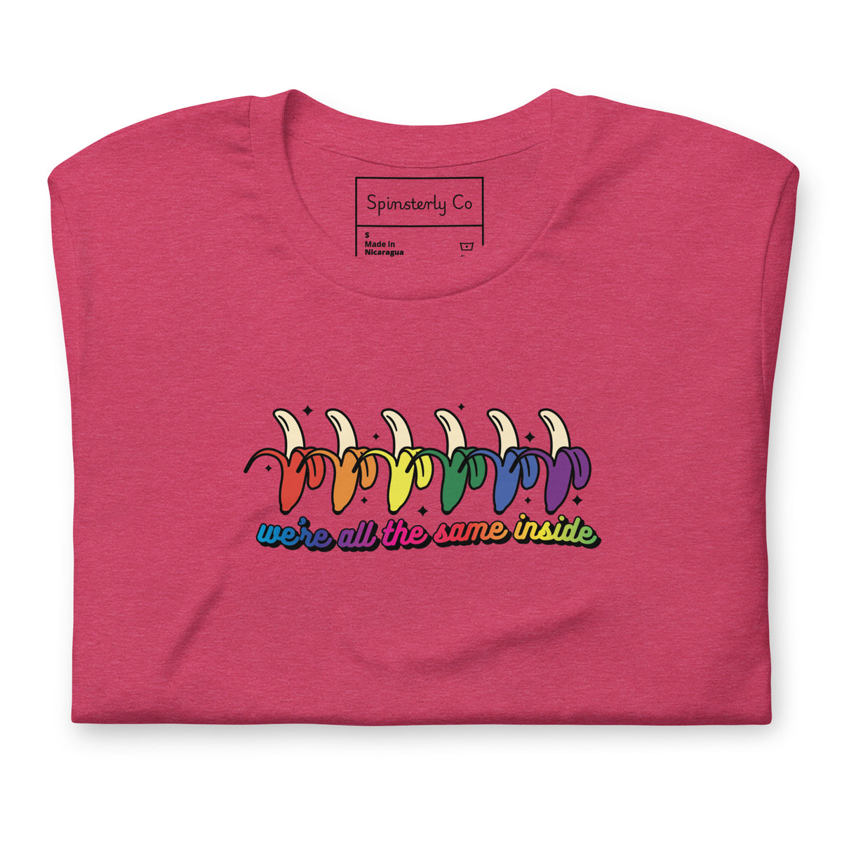 We're All the Same Inside T-Shirt | Rainbow Banana LGBTQIA+ Pride Tee - Spinsterly Co
