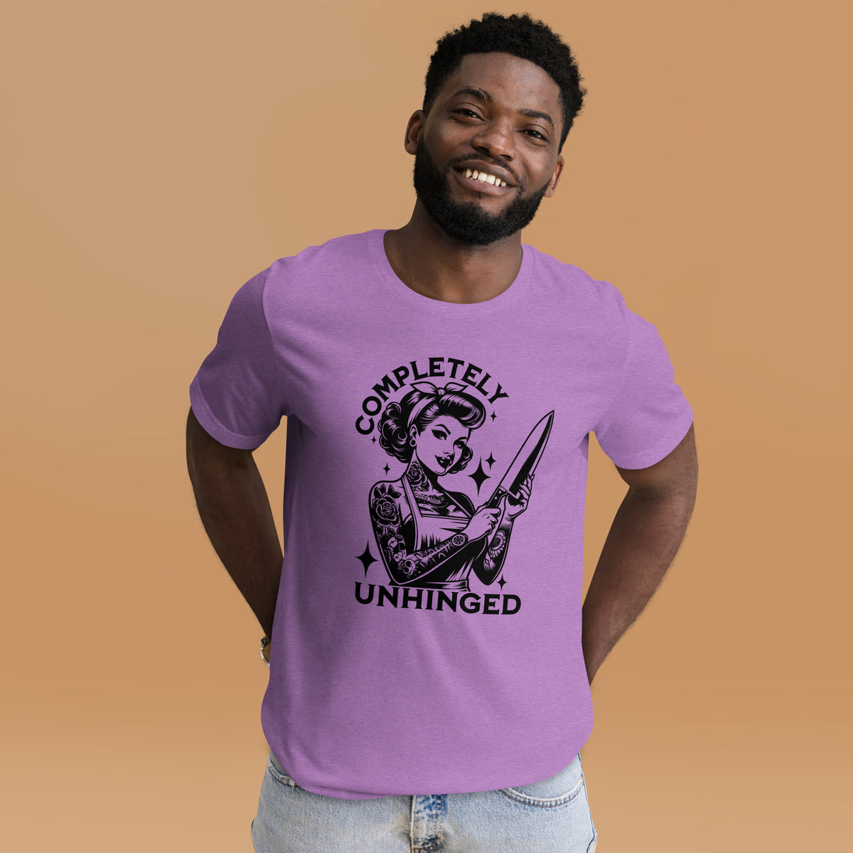Completely Unhinged T-Shirt | Tattooed Pin-Up Funny Feminist Graphic Tee - Spinsterly Co