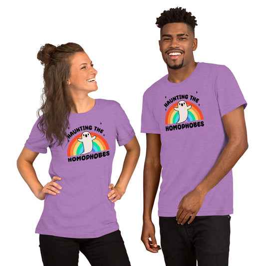 Haunting the Homophobes T-Shirt | Kawaii Ghost LGBTQ+ Funny Graphic Tee - Spinsterly Co