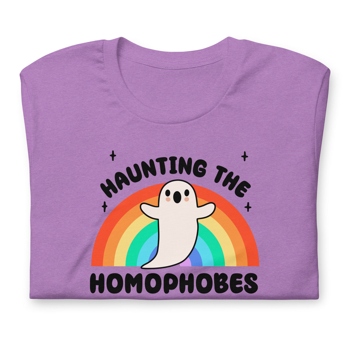 Haunting the Homophobes T-Shirt | Kawaii Ghost LGBTQ+ Funny Graphic Tee - Spinsterly Co