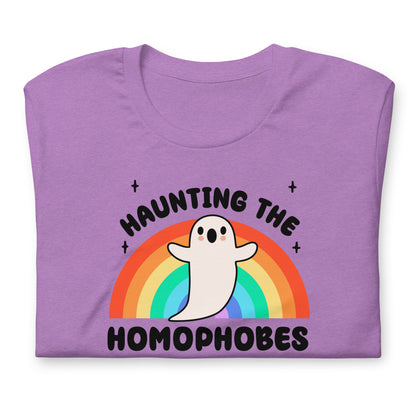 Haunting the Homophobes T-Shirt | Kawaii Ghost LGBTQ+ Funny Graphic Tee - Spinsterly Co