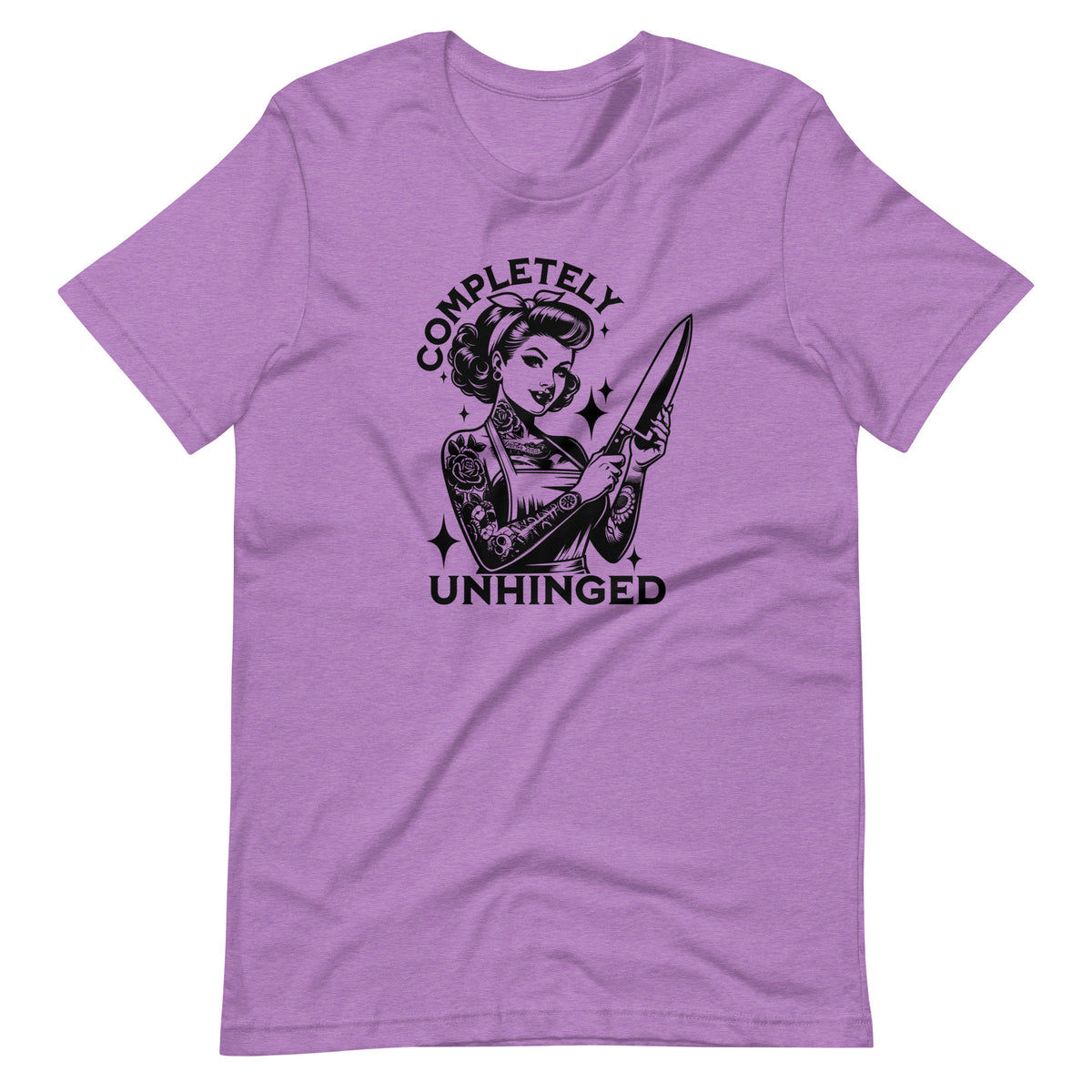 Completely Unhinged T-Shirt | Tattooed Pin-Up Funny Feminist Graphic Tee - Spinsterly Co