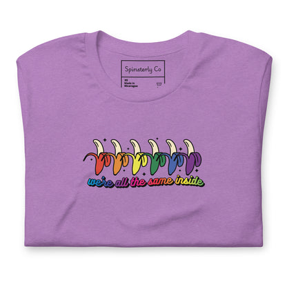 We're All the Same Inside T-Shirt | Rainbow Banana LGBTQIA+ Pride Tee - Spinsterly Co