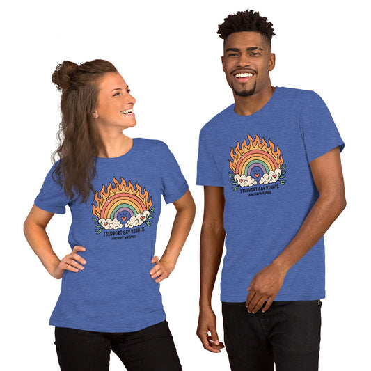 I Support Gay Rights and Gay Wrongs T-Shirt | LGBTQ+ Funny Graphic Tee - Spinsterly Co