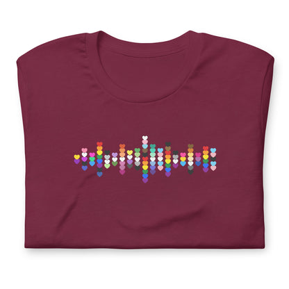 Pride Hearts Unisex T-Shirt | LGBTQIA+ Graphic Tee - Spinsterly Co