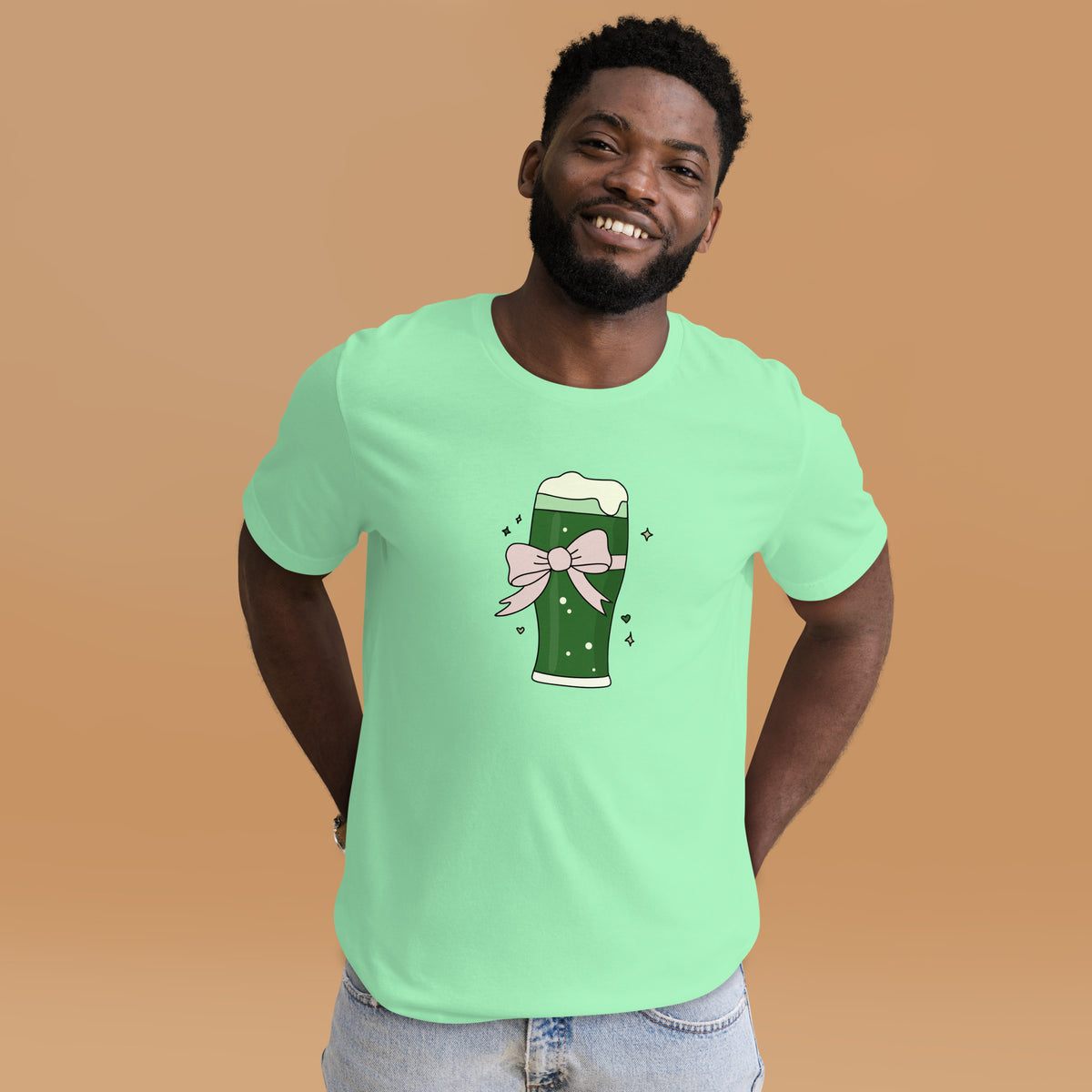 Green Beer with a Bow T-Shirt | St. Patrick's Day Coquette Tee - Spinsterly Co