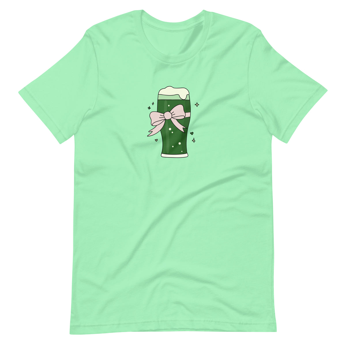 Green Beer with a Bow T-Shirt | St. Patrick's Day Coquette Tee - Spinsterly Co