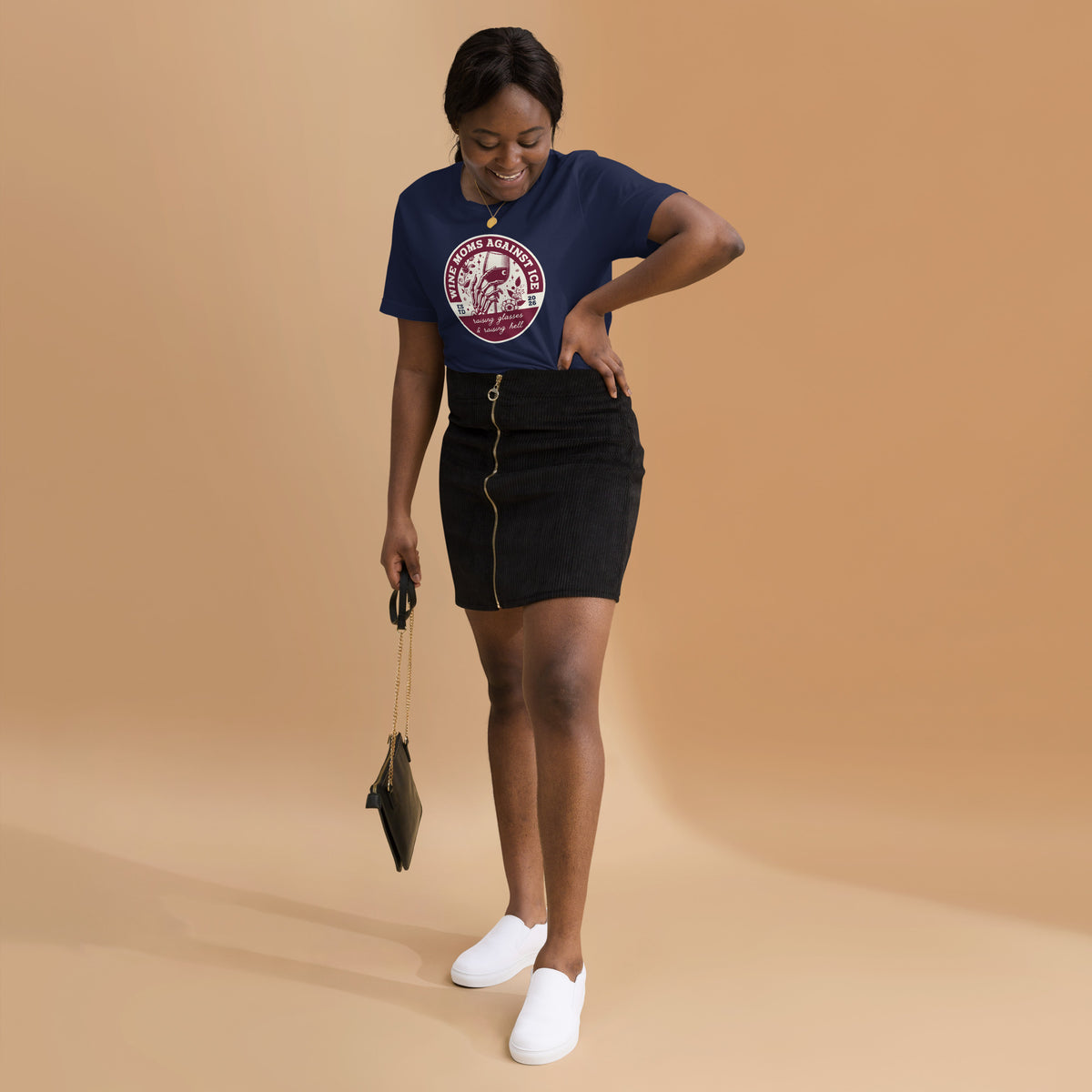 Wine Moms Against ICE T-Shirt | Anti-ICE Political Statement Tee - Spinsterly Co
