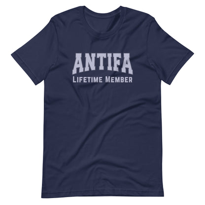 Antifa Lifetime Member T-Shirt | Anti-Fascist Collegiate Graphic Tee - Spinsterly Co