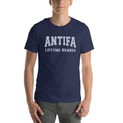 Antifa Lifetime Member T-Shirt | Anti-Fascist Collegiate Graphic Tee - Spinsterly Co