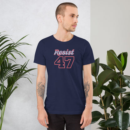 Resist 47 Varsity Jersey Political T-Shirt | Anti-Trump Resistance Graphic Tee - Spinsterly Co