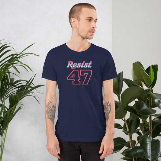 Resist 47 Varsity Jersey Political T-Shirt | Anti-Trump Resistance Graphic Tee - Spinsterly Co