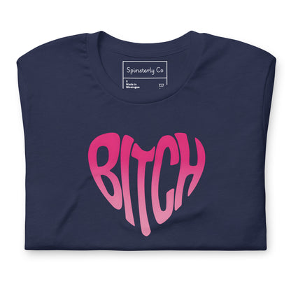Bitch Heart Retro Bubble Graphic T-Shirt | Funny Feminist Sassy Tee - Spinsterly Co