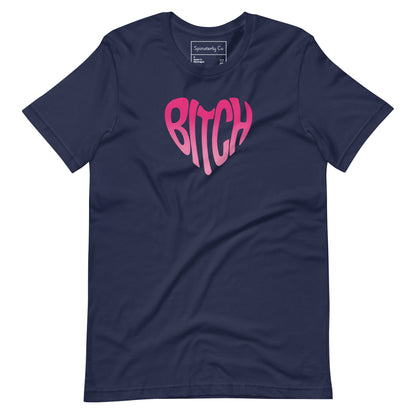 Bitch Heart Retro Bubble Graphic T-Shirt | Funny Feminist Sassy Tee - Spinsterly Co