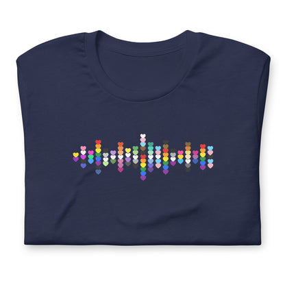Pride Hearts Unisex T-Shirt | LGBTQIA+ Graphic Tee - Spinsterly Co