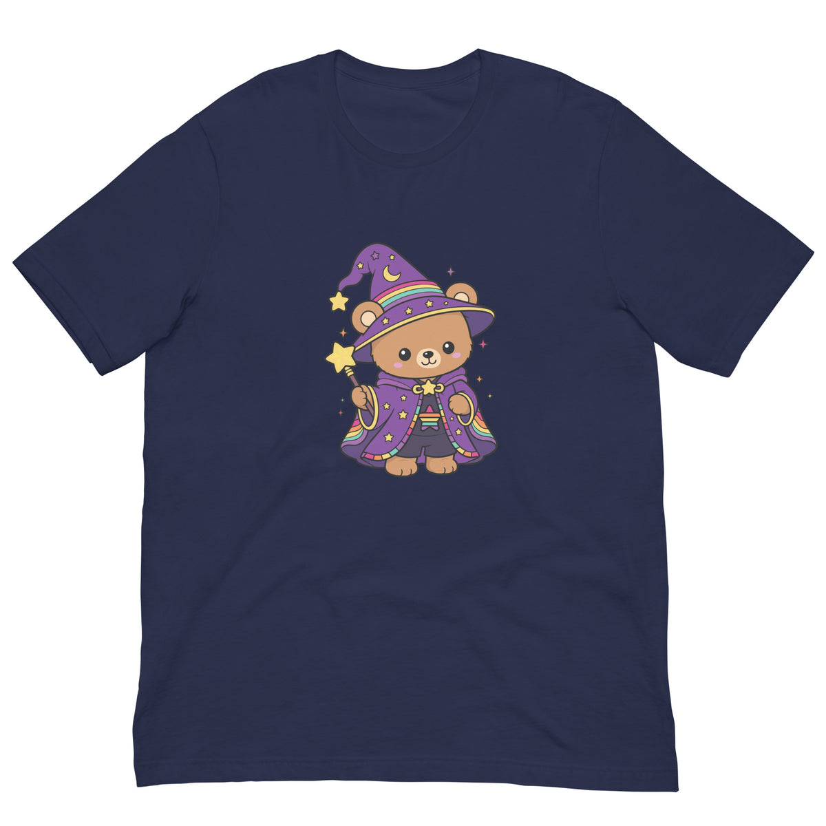 Wizard Bear Pride T-Shirt | Kawaii LGBTQ Rainbow Wizard Graphic Tee - Spinsterly Co