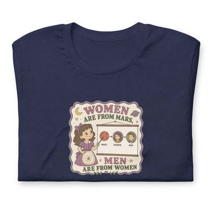 Women Are From Mars, Men Are From Women | Retro Feminist Graphic Tee - Spinsterly Co