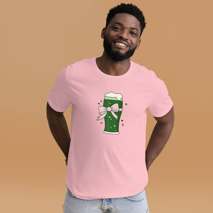 Green Beer with a Bow T-Shirt | St. Patrick's Day Coquette Tee - Spinsterly Co