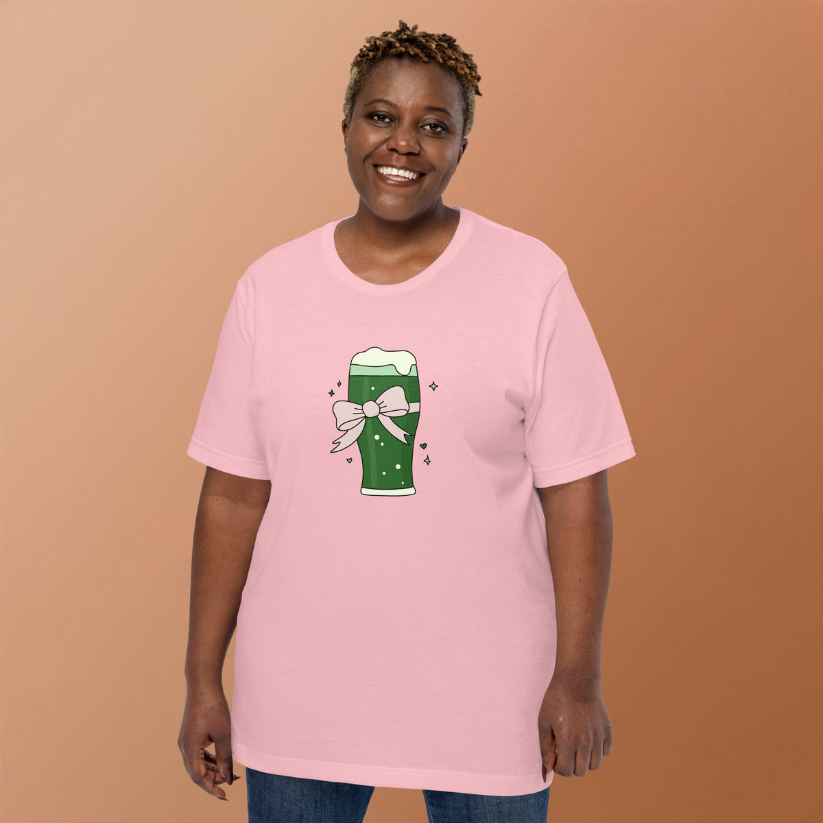 Green Beer with a Bow T-Shirt | St. Patrick's Day Coquette Tee - Spinsterly Co