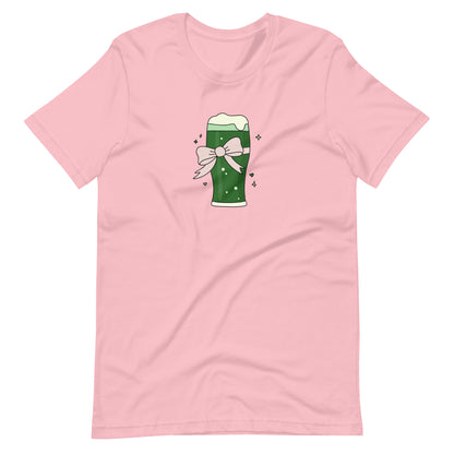Green Beer with a Bow T-Shirt | St. Patrick's Day Coquette Tee - Spinsterly Co