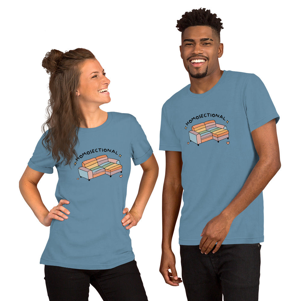 Homosectional T-Shirt | Funny LGBTQ+ Pride Rainbow Sofa Graphic Tee - Spinsterly Co