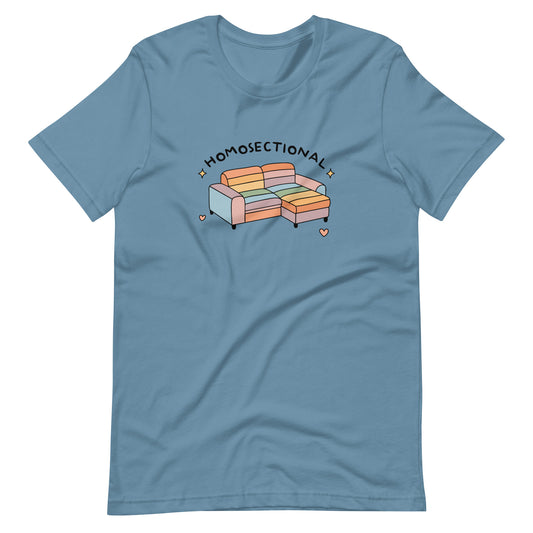Homosectional T-Shirt | Funny LGBTQ+ Pride Rainbow Sofa Graphic Tee - Spinsterly Co
