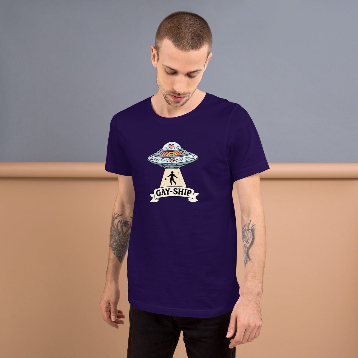 Gay-Ship UFO T-Shirt | Funny LGBTQIA+ Pride Graphic Tee - Spinsterly Co