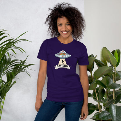 Gay-Ship UFO T-Shirt | Funny LGBTQIA+ Pride Graphic Tee - Spinsterly Co