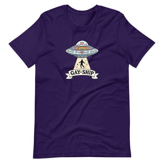 Gay-Ship UFO T-Shirt | Funny LGBTQIA+ Pride Graphic Tee - Spinsterly Co