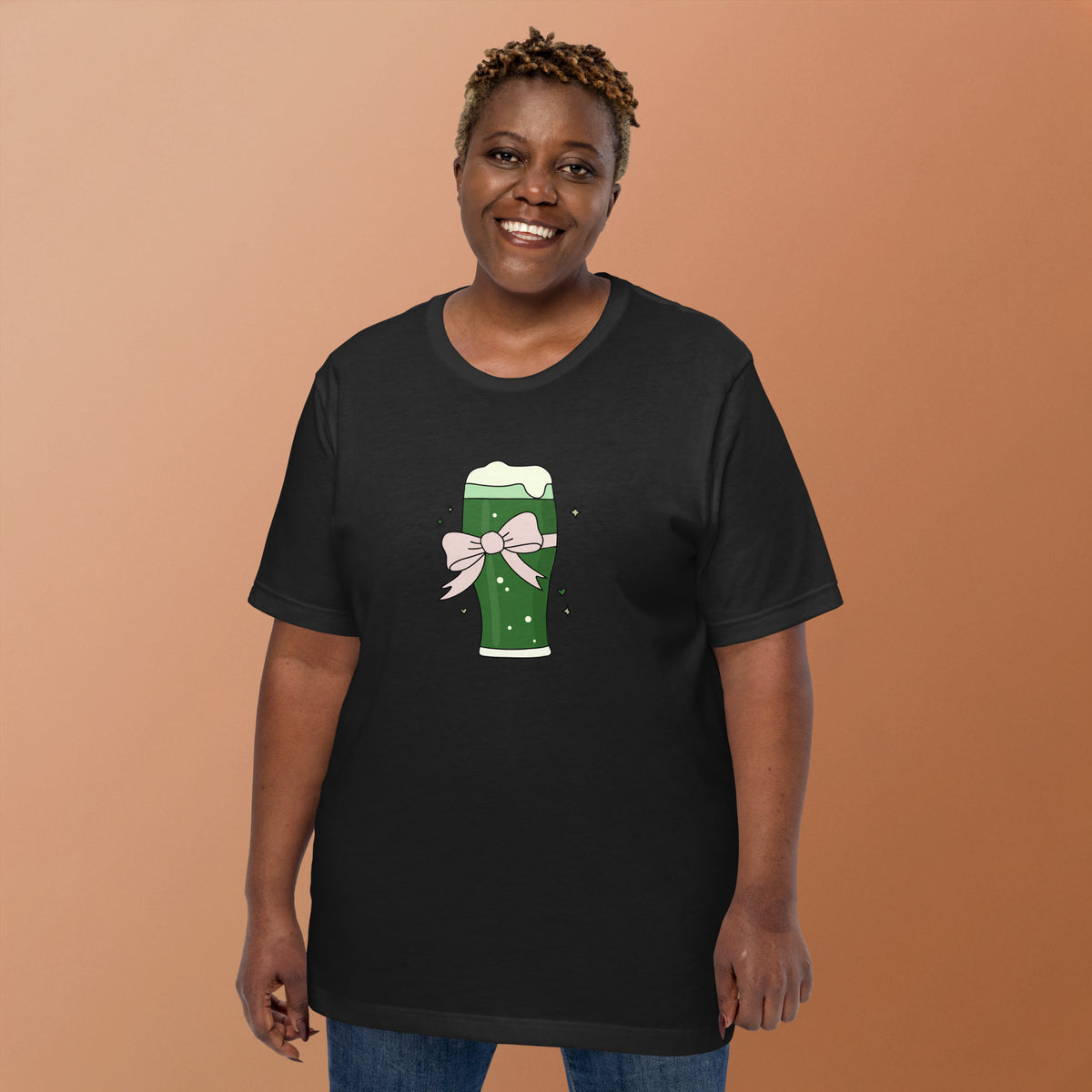 Green Beer with a Bow T-Shirt | St. Patrick's Day Coquette Tee - Spinsterly Co