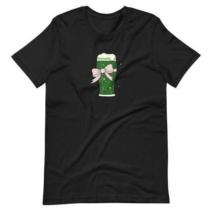 Green Beer with a Bow T-Shirt | St. Patrick's Day Coquette Tee - Spinsterly Co
