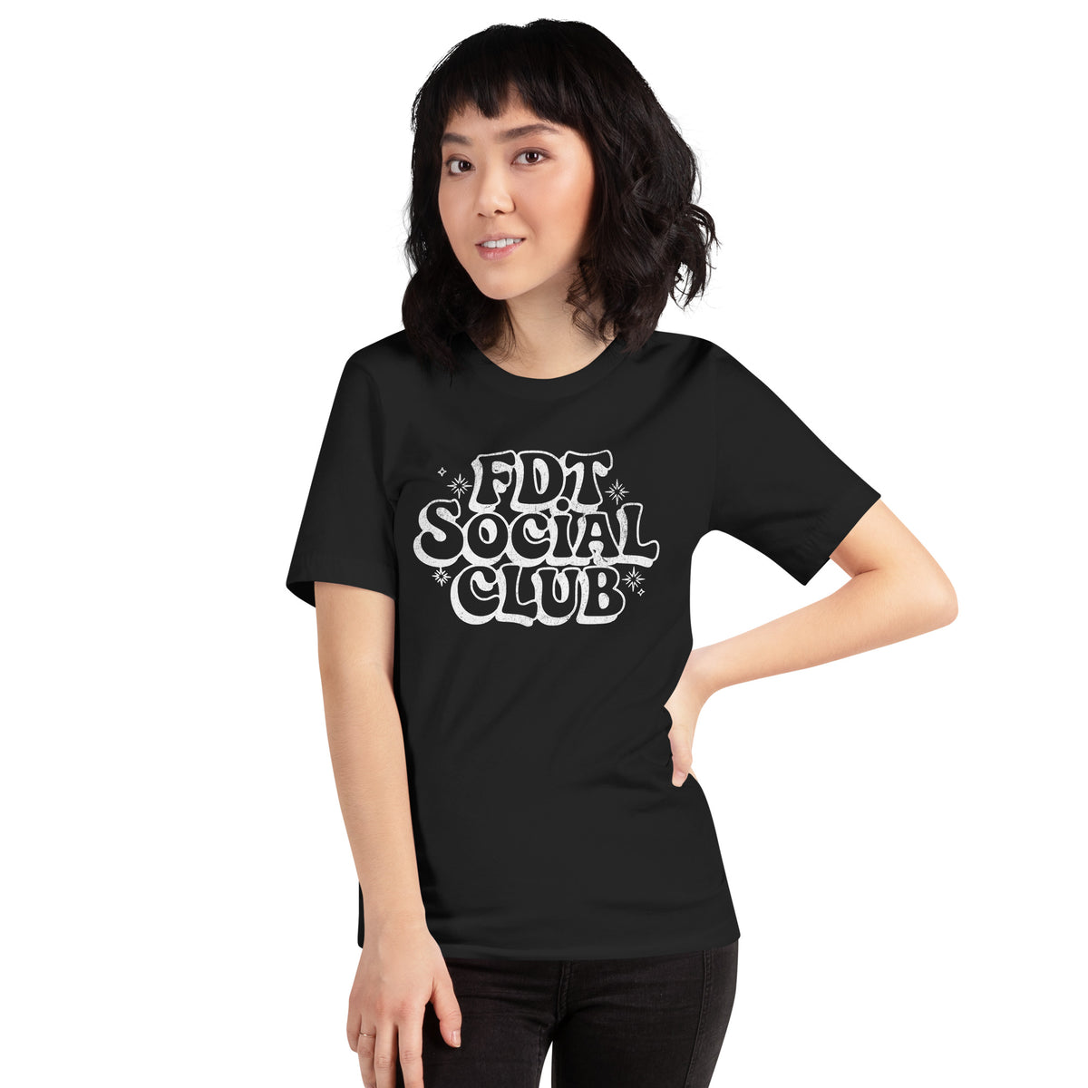 FDT Social Club T-Shirt | Retro Groovy Bubble Letter Political Graphic Tee - Spinsterly Co