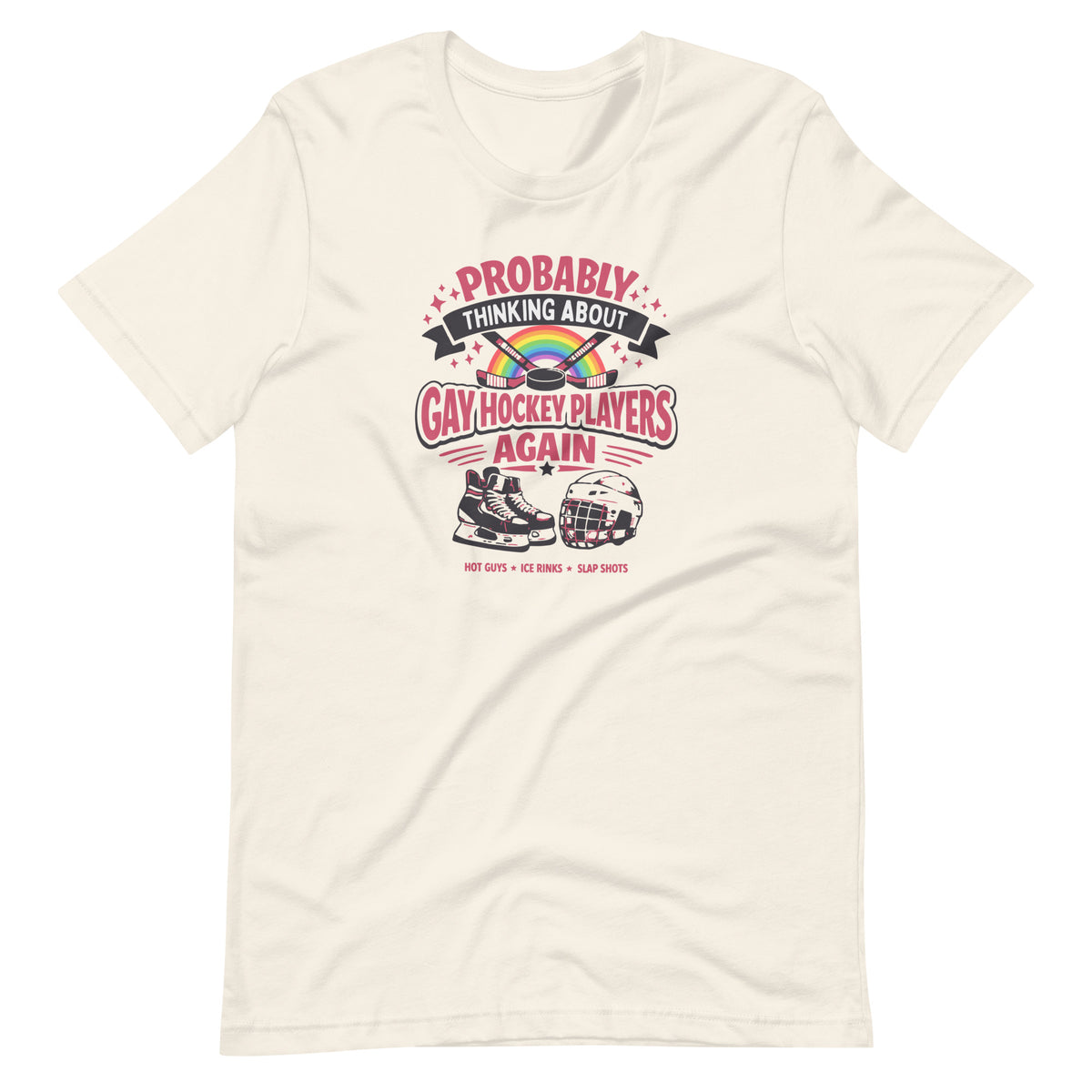 Probably Thinking About Gay Hockey Players Again T-Shirt | Queer Hockey Romance Tee - Spinsterly Co
