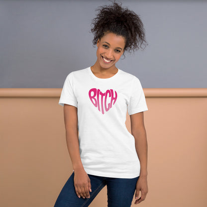 Bitch Heart Retro Bubble Graphic T-Shirt | Funny Feminist Sassy Tee - Spinsterly Co