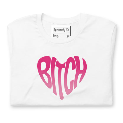 Bitch Heart Retro Bubble Graphic T-Shirt | Funny Feminist Sassy Tee - Spinsterly Co