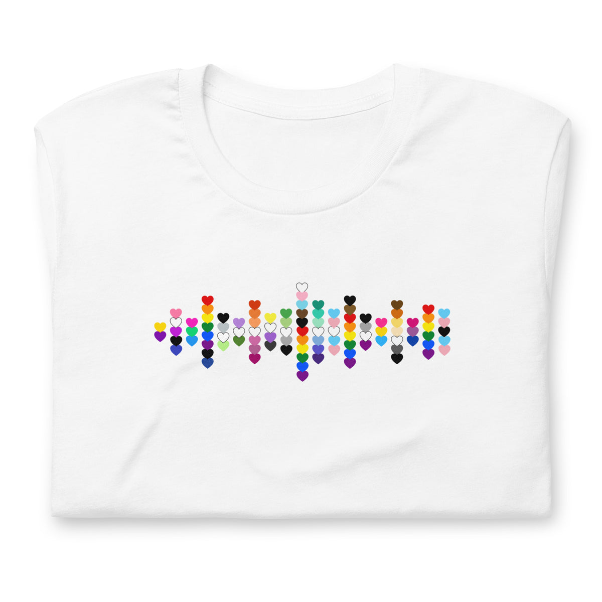 Pride Hearts Unisex T-Shirt | LGBTQIA+ Graphic Tee - Spinsterly Co