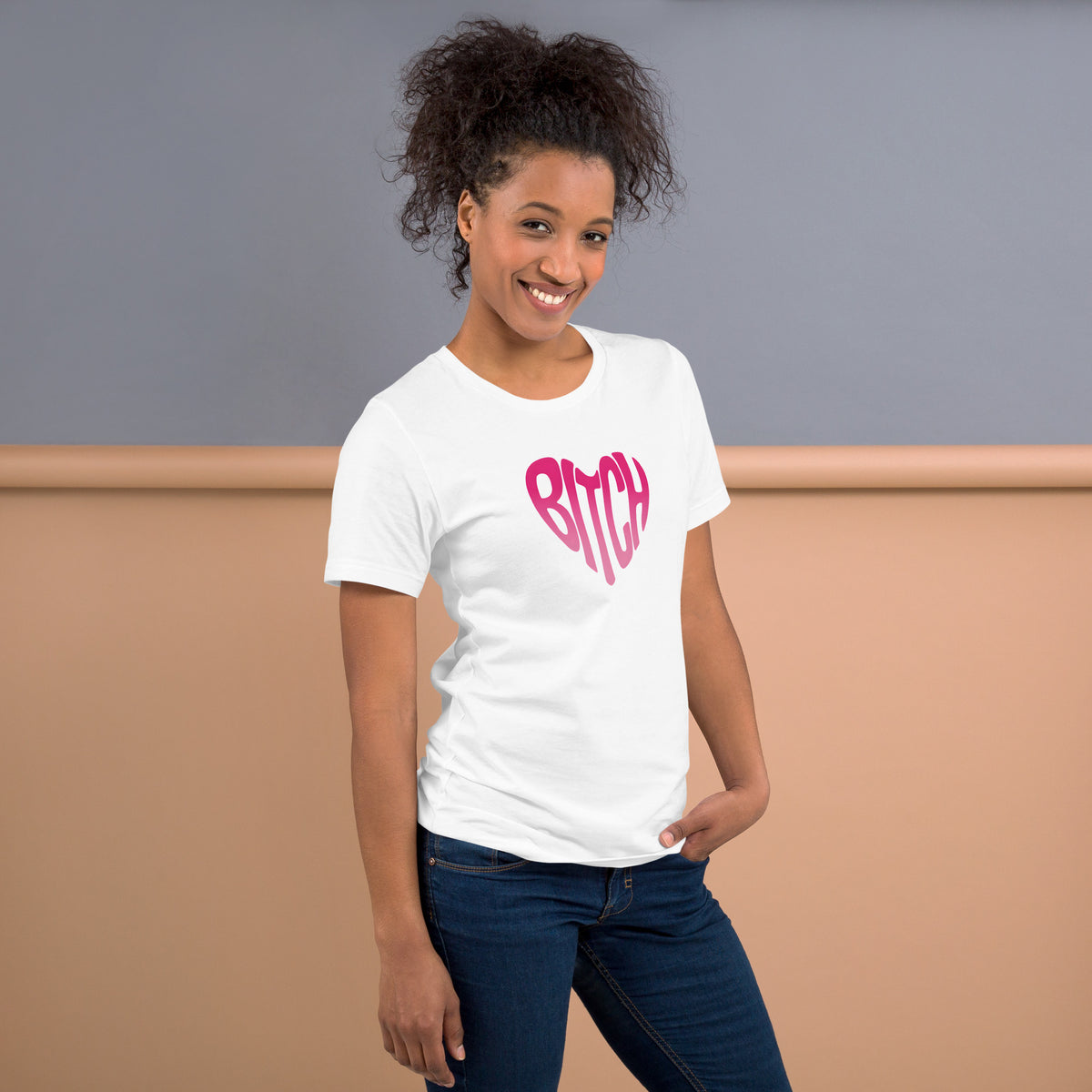 Bitch Heart Retro Bubble Graphic T-Shirt | Funny Feminist Sassy Tee - Spinsterly Co