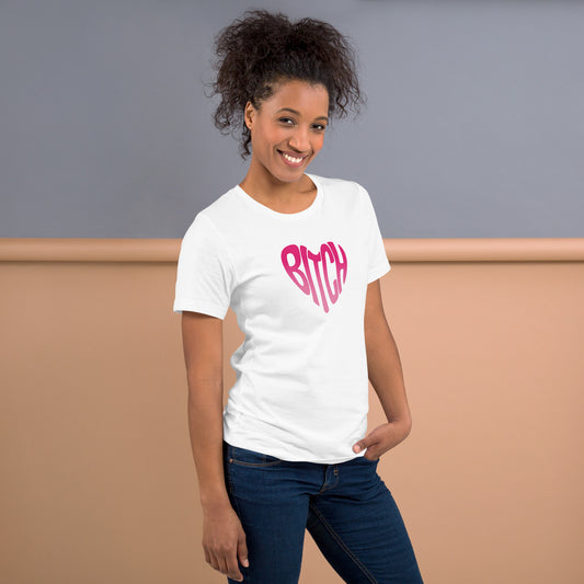 Bitch Heart Retro Bubble Graphic T-Shirt | Funny Feminist Sassy Tee - Spinsterly Co