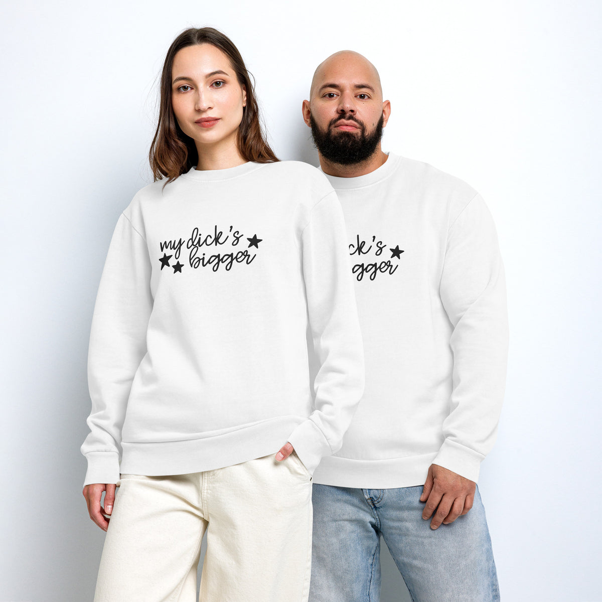 My Dick’s Bigger Embroidered Crewneck Sweatshirt | Funny Feminist Heavyweight Fleece - Spinsterly Co
