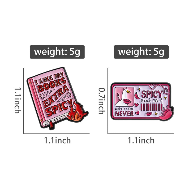 Spicy Book Club Enamel Pins | Bookish Lapel Pins for Smut Readers