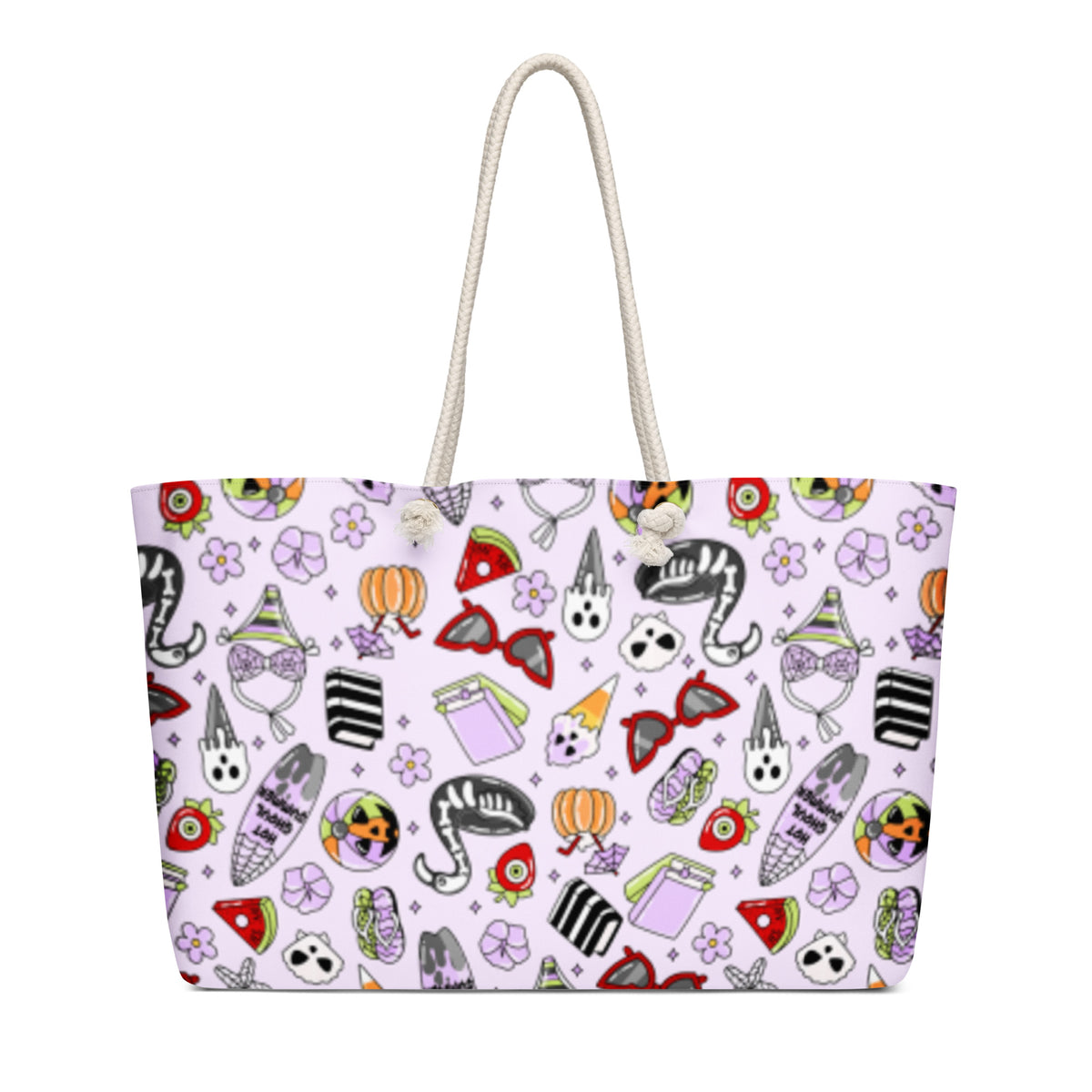 Summerween Oversized Weekender Bag | Kawaii Goth Beach Tote - Spinsterly Co